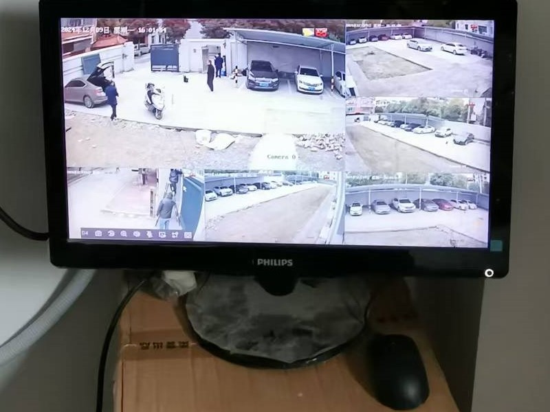 新余市罗坊希望小学停车棚视频监控系统安装调试